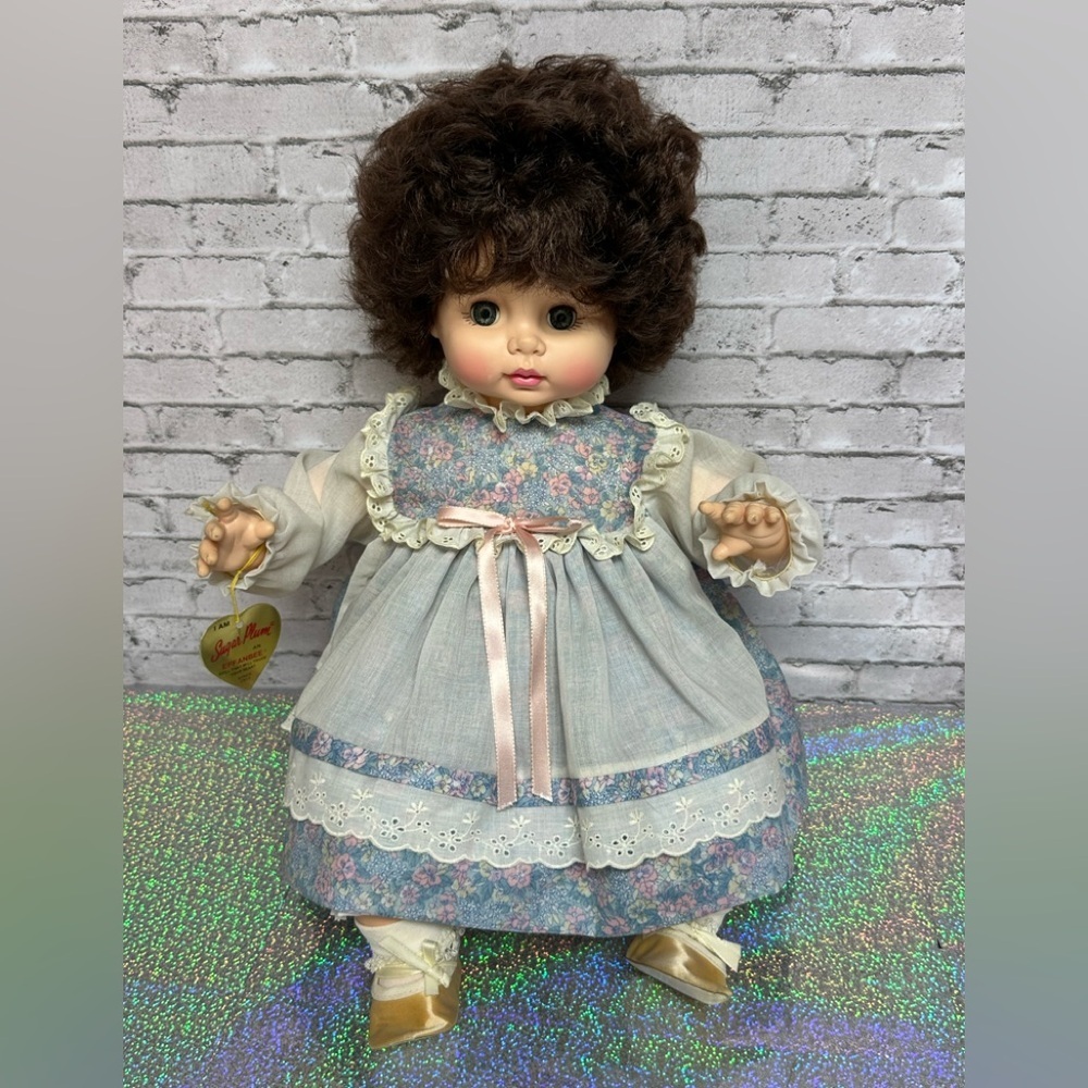Vintage Effanbee Brunette Baby Doll SUGAR PLUM 20" Sleep Eyes Cloth Body